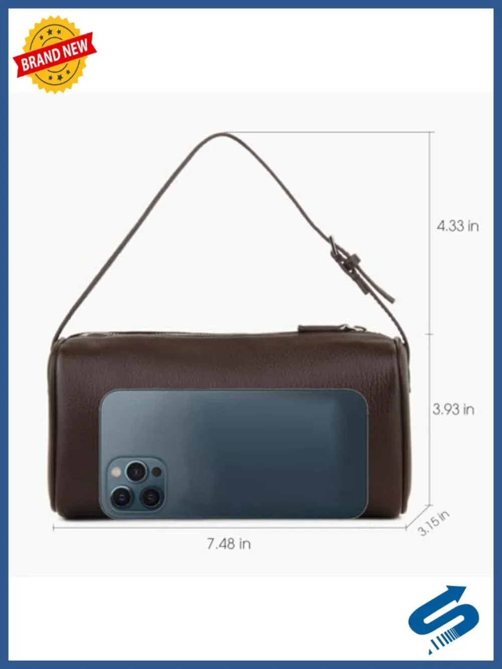 Premium Full-Grained Leather Crossbody Hobo Bag with Adjustable Strap